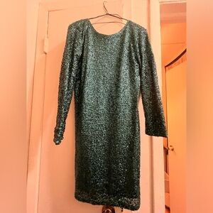 Divided H&M Green Sparkle Dress Size 14